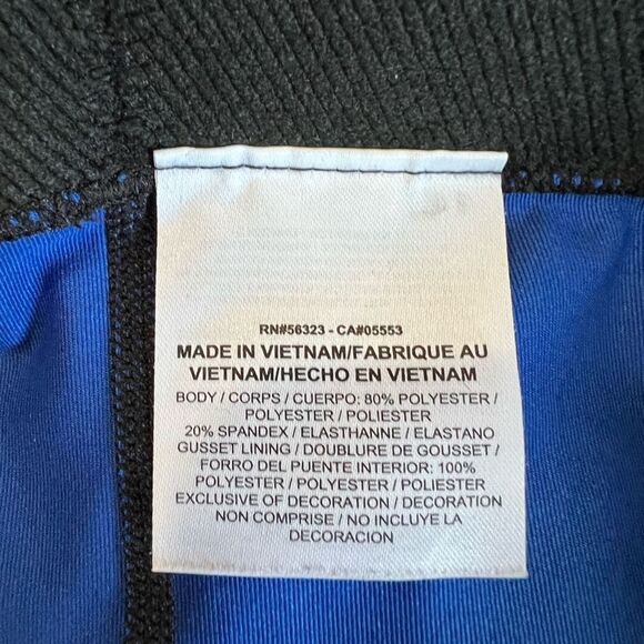 Nike Pro Dri Fit Black Blue Snakeskin Print Cropped Capri Athletic Pants - Picture 10 of 11